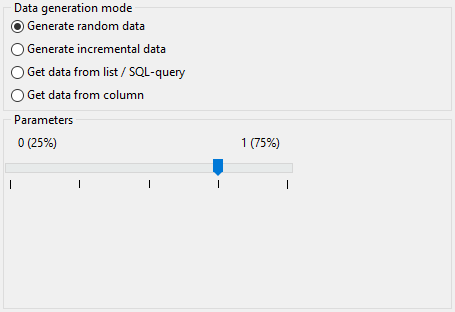 Bit field parameters - Mode - Random data