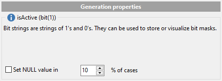 Bit field parameters