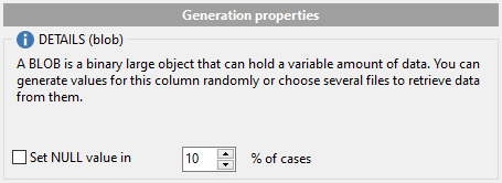 BLOB field parameters