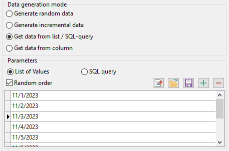 Date field parameters - Mode - List or query