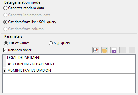 ENUM field parameters - Mode - List or query