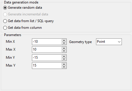 Geometric field parameters - Mode - Random data