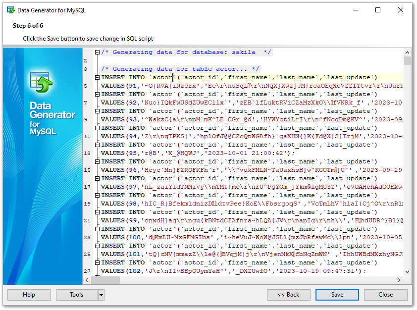 Step 6 - Editing generation script