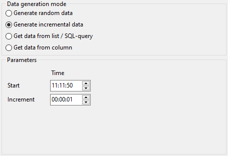 Time field parameters - Mode - Incremental data