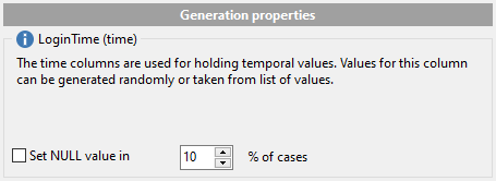 Time field parameters