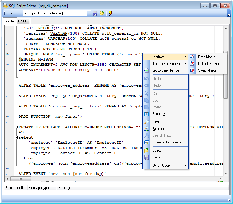 SQL Script Editor