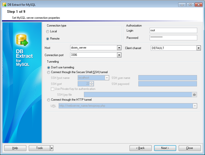 hs2103 - Step1 - Setting connection properties