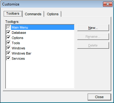 Appendix - Customize - Toolbars