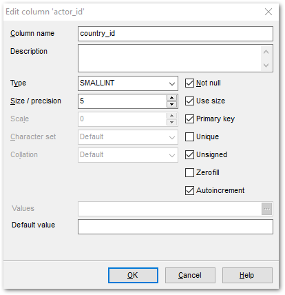 Field Editor - Setting field name and type