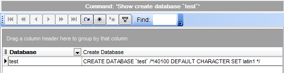 Show create database