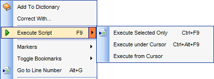 SQL Script Editor - Script execution
