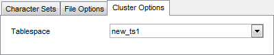 Table Properties - Cluster options