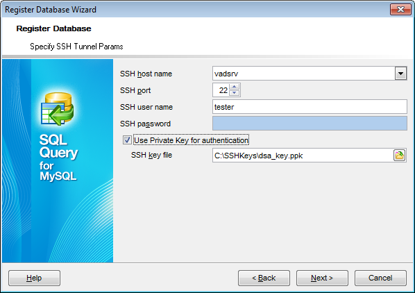 hs3212 - Specifying SSH Tunnel parameters