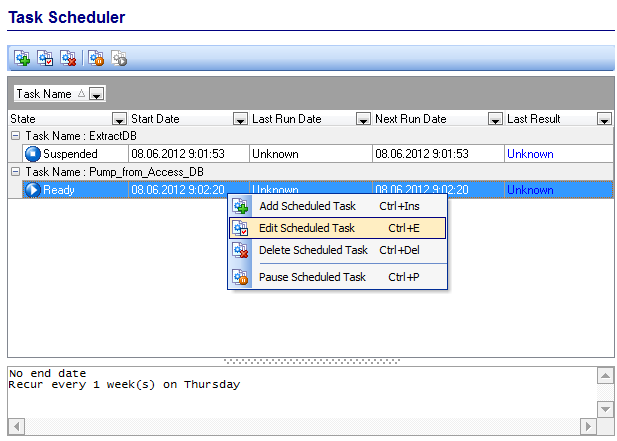 Scheduling and Performing tasks - Managing scheduled tasks