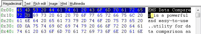 BLOB viewer - Viewing as Hexadecimal