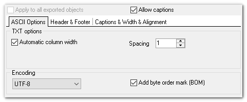 Step 7 - Format-specific options - TXT