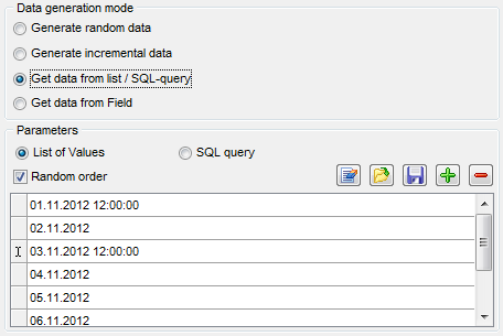 Date field parameters - Mode - List or query