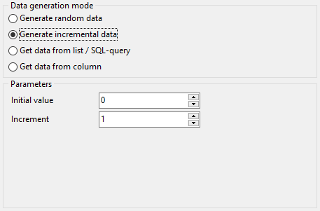Number field parameters - Mode - Incremental data