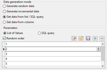 Number field parameters - Mode - List or query