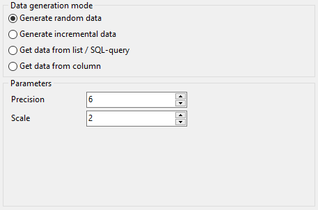 Number field parameters - Mode - Random data