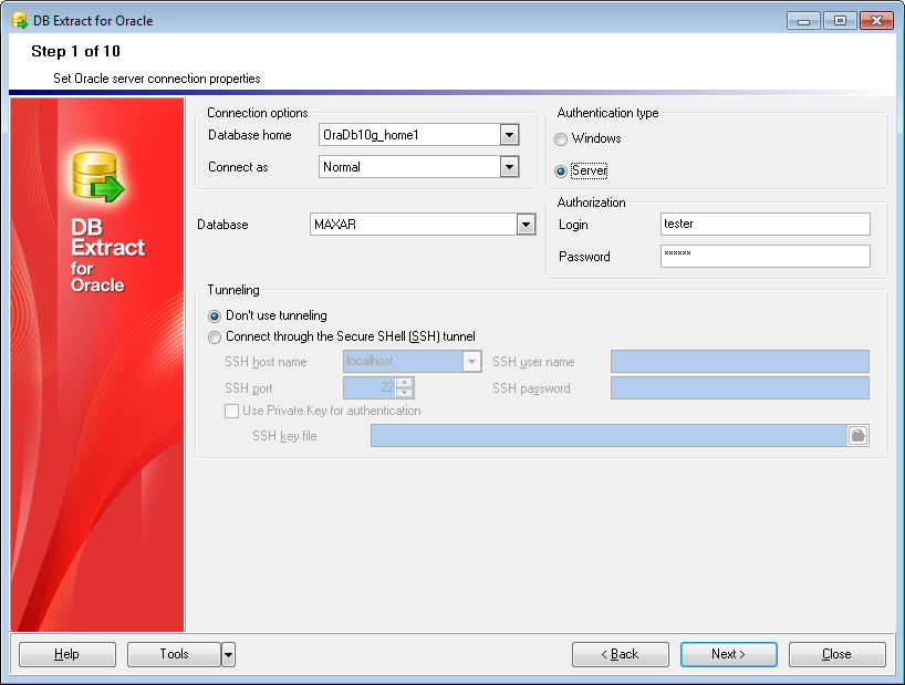 hs2103 - Step1 - Setting connection properties