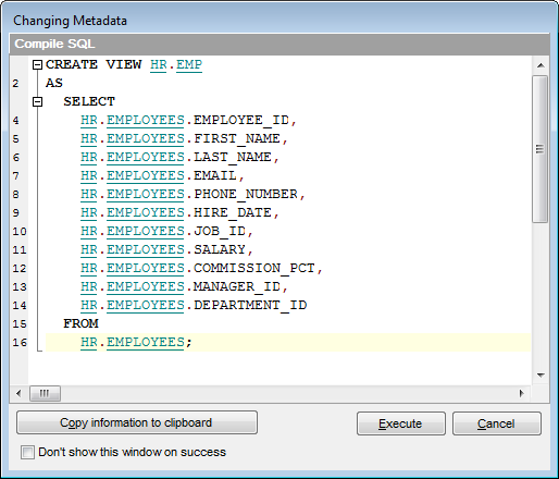 Appendix - Changing Metadata window