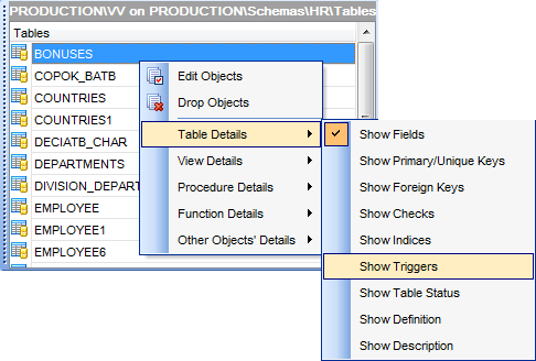 DB Explorer - SQL Assistant - Object details