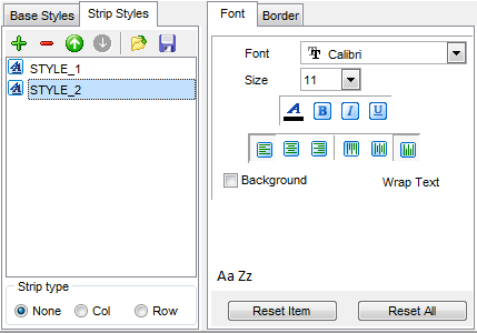 Export Data - Format-specific options - Excel 2007 - Strip Styles