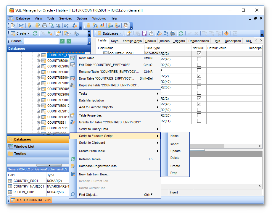 Getting started - Working with database objects