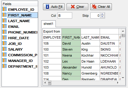 Import Data - Setting fields correspondence - MS Excel and Word 2007, ODF