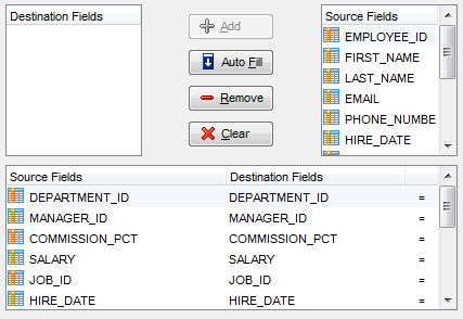 Import Data - Setting fields correspondence - XML