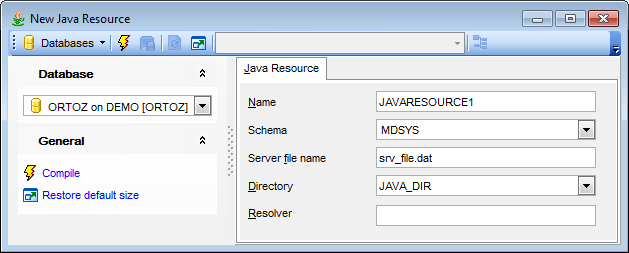 Java Resource Editor - Editing Java Resource definition