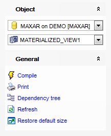 Materialized View Editor - Using Navigation bar