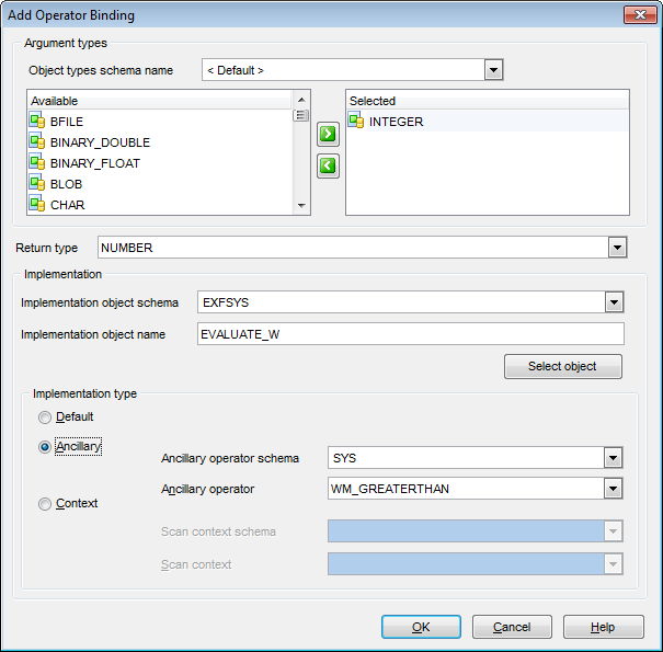 Operator Editor - Operator binding