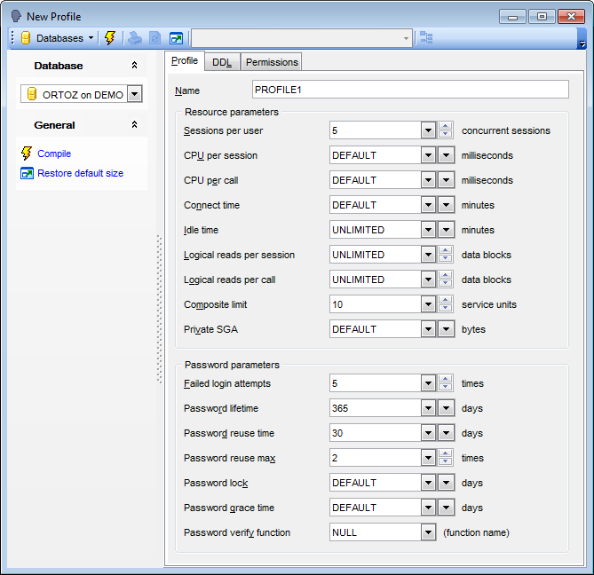 Profile Editor - Editing Profile definition