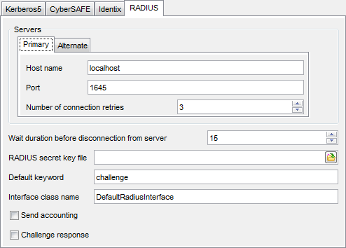 Profile parameters - Advanced Security - Authentication - RADIUS