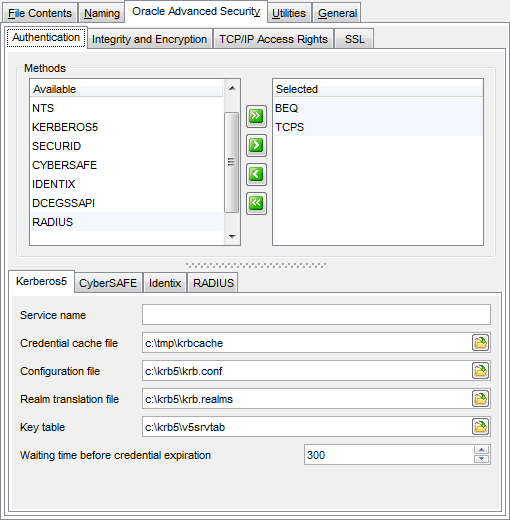 Profile parameters - Advanced Security - Authentication