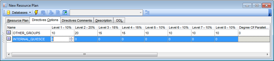 Resource Plan Editor - Directive options