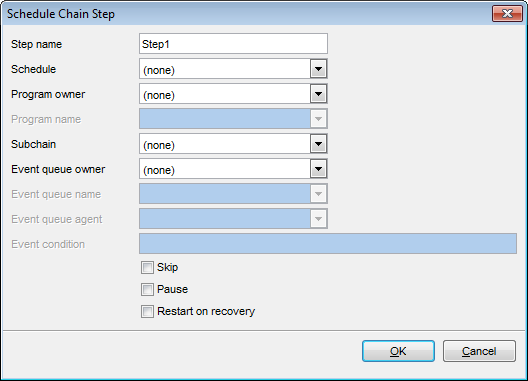 Scheduler Chain Editor - Schedule Chain Step