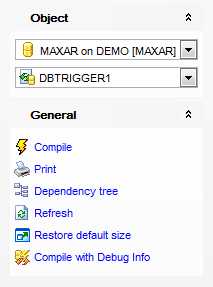 DB and Schema Trigger Editor - Using Navigation bar