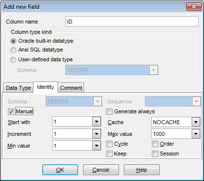 Field Editor - Setting autoincrement