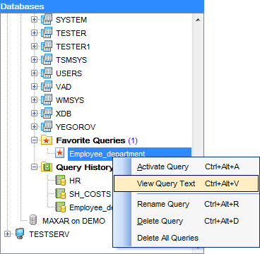 hs2430 - DB Explorer - Query context menu