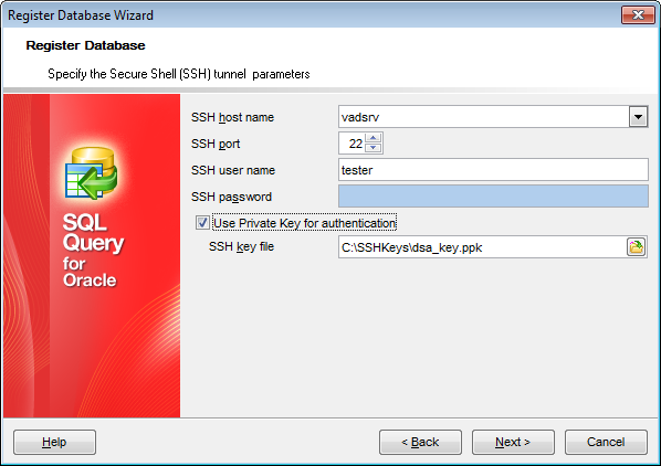 hs3222 - Specifying SSH Tunnel parameters