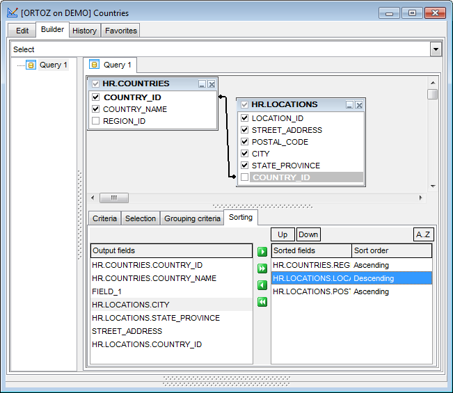 hs3326 - Setting sorting parameters