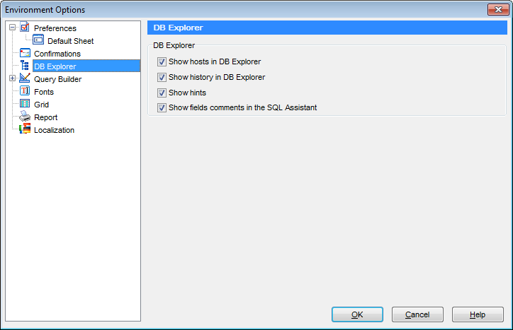 hs4113 - Environment Options - DB Explorer