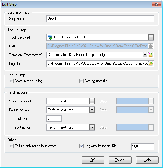 Scheduling and Performing tasks - Task Editor - Step Editor