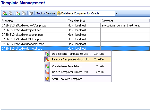 Template Management - Managing existing templates