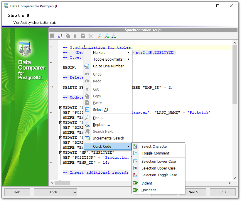 Step 6 - Editing synchronization script