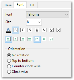 Format-specific options - MS Excel - Extensions - Notes - Font