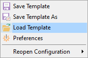Using configuration files - Loading template